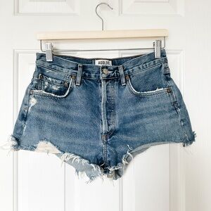 Agolde Women’s Distressed Blue Jean Shorts - Size 26